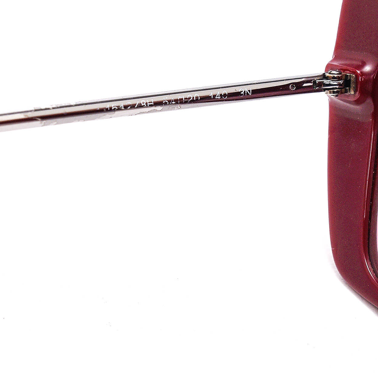 CHANEL - Bordeaux Acetate & Silver Metal Frame Sunglasses